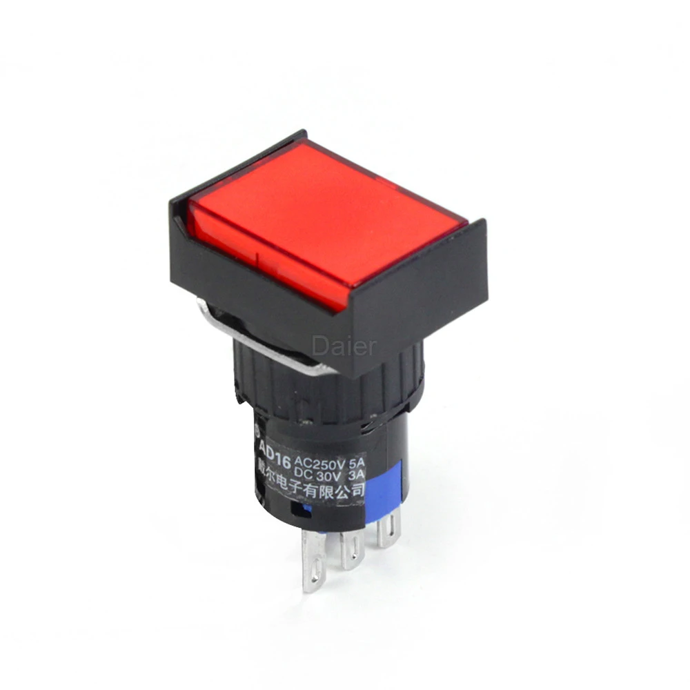 16mm Rectangular Push Button Switches Momentary With Led