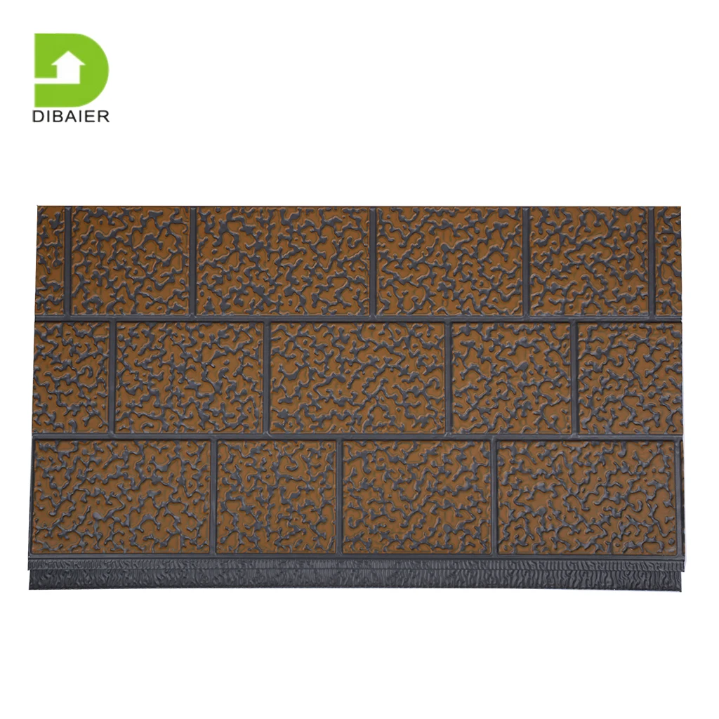 16mm Waterproof pu foam sandwich insulated metal siding panel house exterior brick pattern insulation decoration board