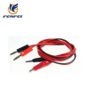 2 Pair Alligator Test Lead Clip to Male Banana Plug Cord Cable 1M Red+Black