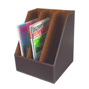 2016 Eco-Friendly Leather Paper Holder File stand Being promotion For office Desk