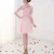 Import 2016 latest fashion design Korean style pink sweet lace long sleeve short wedding dress from China