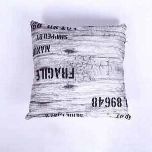 2018 China supplier hot selling 100% cotton modern letter printed sofa seat cushion
