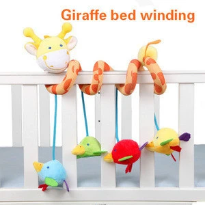 2018 hot sale infant baby activity spiral bed giraffe  toys and stroller hanging toy