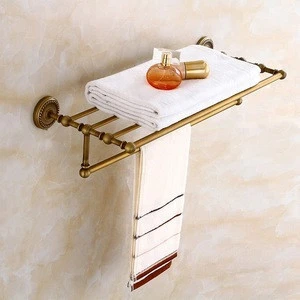 2018 New modern design brass finishing wall hang towel holder wholesale luxury hotel use bath towel rack