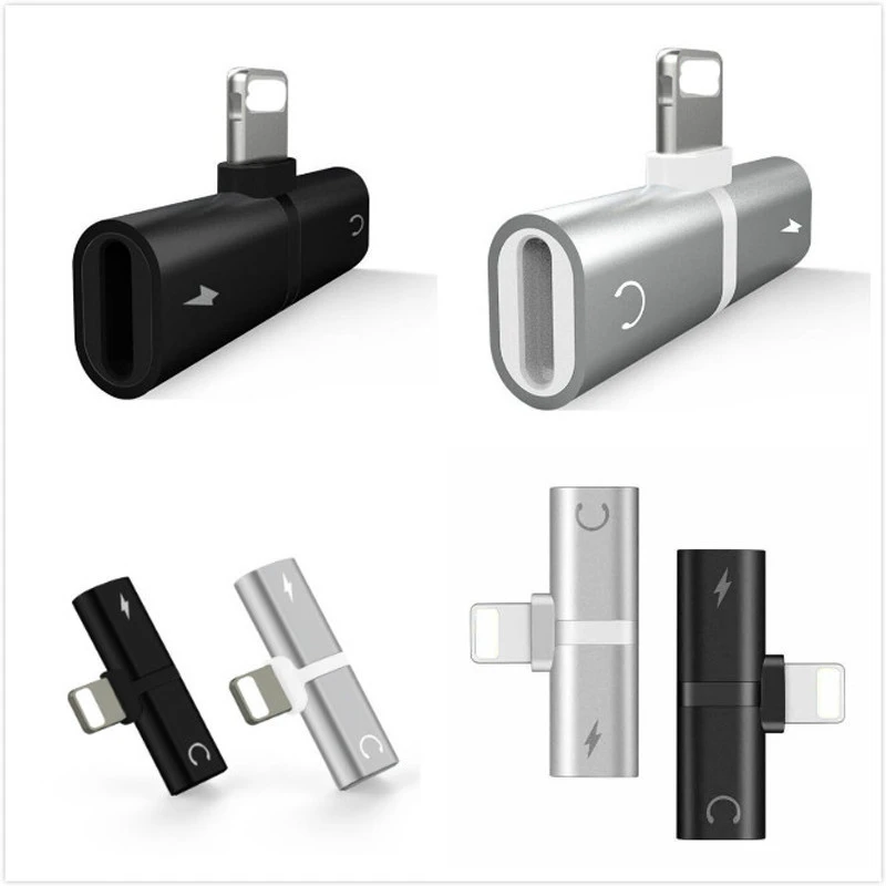 2019 new product 2-in-1 design for iPhone charging adapter headphone splitter adapter usb power adapter