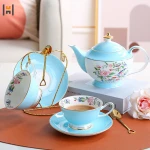 2020 afternoon ceramic tea cup and saucer set coffee set with cake plate set