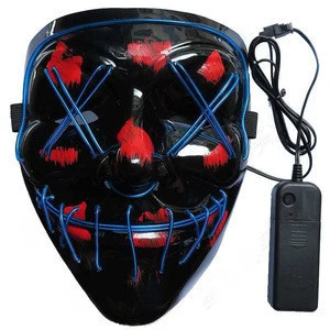 2020 Amazon Halloween Black V Vendetta Glowing Mask Handmade Custom Wholesale Ghost Step Dance Cold Light Mask