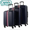 2020 captain 3pcs abs trolley luggae bag travel luggage sets with WOVEN BELT
