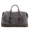 2020 Fashionable Large Capacity Canvas Luggage Outdoor Waterproof Travel Duffel Bag Vintage Leather Weekend Bag