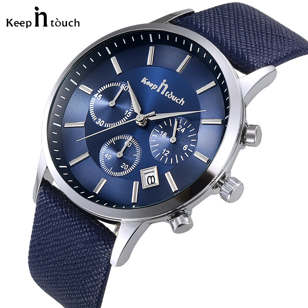 2020 Hot Sale Men Luxury Quartz Wrist Watches Chronograph Fashion Sport Leather Watches