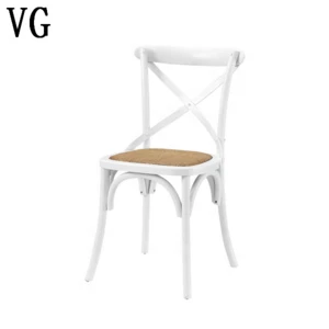 2020 hot sale solid wood Antique classic X cross back chair /wooden oak crossback dining chair