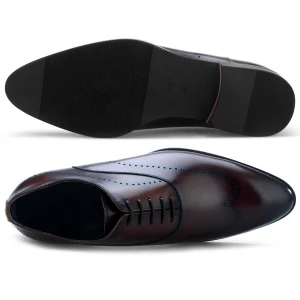 2020 New Style Dress Shoe Genuine Leather Shoes Lace up Small Point Oxford Men Dress Shoes