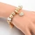 Import 2021 Crystal Heart Bead Bracelet With Gold Color Charm Women Bracelets & Bangles from China
