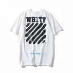 2021 Custom Men T Shirts Polyester / Cotton White and Black Offwhite T-shirt Printing