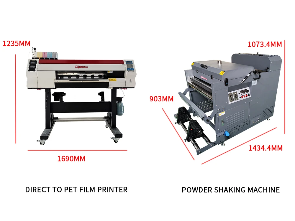 2021 innovation Digital T Shirt Printing Machine Heat PET Film DTF Printer With Powder Shake Machine