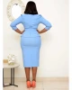 2021 New Arrivals womens career Dresses Women Half Sleeve Bodycon Casual Dress Woman Office Lady Elegant Like Two Pieces Suits