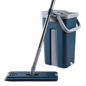 2021 new Large scraper mop  360 with microfiber refill and stainless twisted pole with water outlet