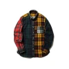 2021 OEM Wholesale Mens casual flannel shirt custom spell 5 tone colors shirt fashionable plus size adult outwear shirt for men