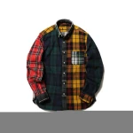 2021 OEM Wholesale Mens casual flannel shirt custom spell 5 tone colors shirt fashionable plus size adult outwear shirt for men