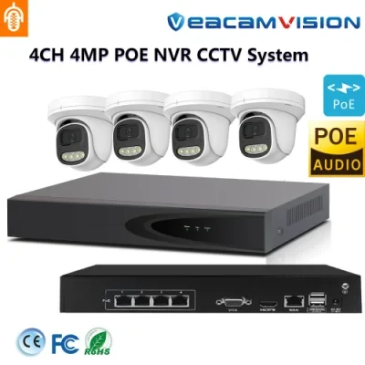 2024 Hot Poe Security Camera System Kit DVR NVR Poe WiFi 4G Home Anr IP67 120dB WDR Poe Mic Camera Recorder DVR WiFi 4G CCTV