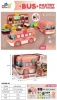 2024 New Arrival 2 In 1 Pretend Play Set Simulation Kitchen Toy Hamburger Bus Car With Light Music