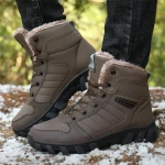 2024 New style high-top mens snow boots couple sports shoes mens and womens outdoor Pile warm hiking shoes