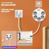 2024 Round design EU Standard 5 Outlets Wall Hook Cable  EU 5 Outlets Retractable Power Strip With Switch 2 Usb 1 Type-C