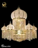 24k golden plated crystal light for temple mosque chandelier lighting