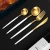 Import 24pcs Cutlery set Stainless Steel Steak Knife and Fork Set Wedding Gold Flatware from China