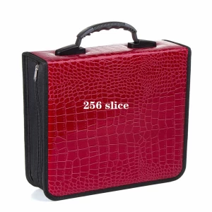 256 capacity cd bag pu red crocodile skin zipper portable wallet storage cd case