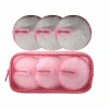3 pcs/set white black nude color Skin Care Machine Washable Face Makeup Remover Sponge Pads Set with Cosmetic Mesh Storage Bag