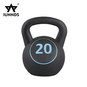 3-Piece HDPE Kettlebell Exercise Fitness Weight Set w/ 5lb, 10lb, 15lb Weights, Base Rack - Black