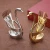 Import 304 stainless steel fruit fork and spoon set with swan shape holder from China