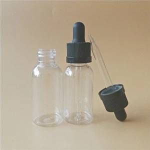 30ml clear PET dropper bottles with glass pipette 1oz 30ml plastic e liquid bottles