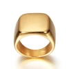316L stainless steel ring black square smooth titanium steel men and women  gold rings