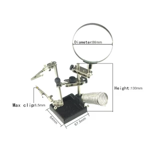 3.5&quot; 2x third hand magnifier For PCB Repair with soldering stand
