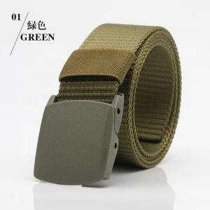 38MM Custom Fashion Man Tdu Nylon Fabric Woven Web Webbing Plastic Buckle Belt