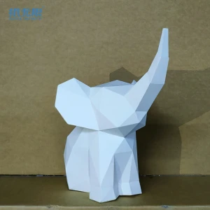 3D handmade paper animal craft of cute elephant ornament for kids gift