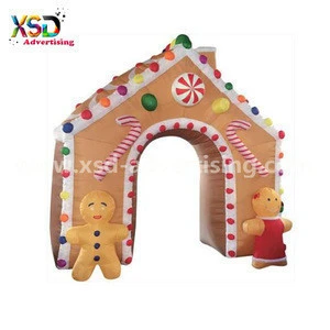4.5 Meter Tall Inflatable giant gingerbread arch for Christmas decoration