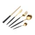 Import 4pcs Matte Black Gold Flatware Set 304 Stainless Steel Cutlery Set Knife Fork Spoon and Chopsticks Dinnerware Silverware from China