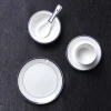 4PCS Wholesale Fine Bone China Dinnerware Sets Silver Ceramic Dinnerware Set