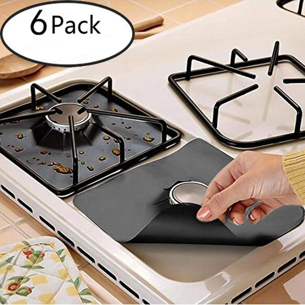 4/set Reusable Non-stick Easy to wash Gas Stove Protectors liners stove top burner covers