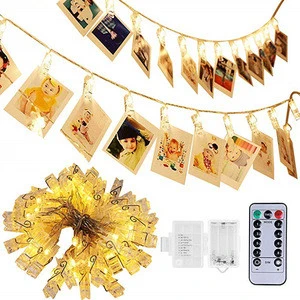50LEDS 8 Mode Remote Control Holiday Home Curtain Photo Clip Copper Wire Light String Led