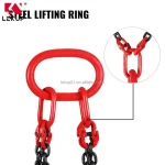 5/16 Inch Engine Lift Chain Alloy Steel Engine Chain Hoist Lifts G80 Chain Sling 3 Ton with 4 Leg Grab Hooks