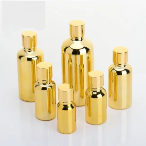 5ml 100ml Gold Plated Glass Essential Oil Bottle Perfume Bottle with Screw Cap