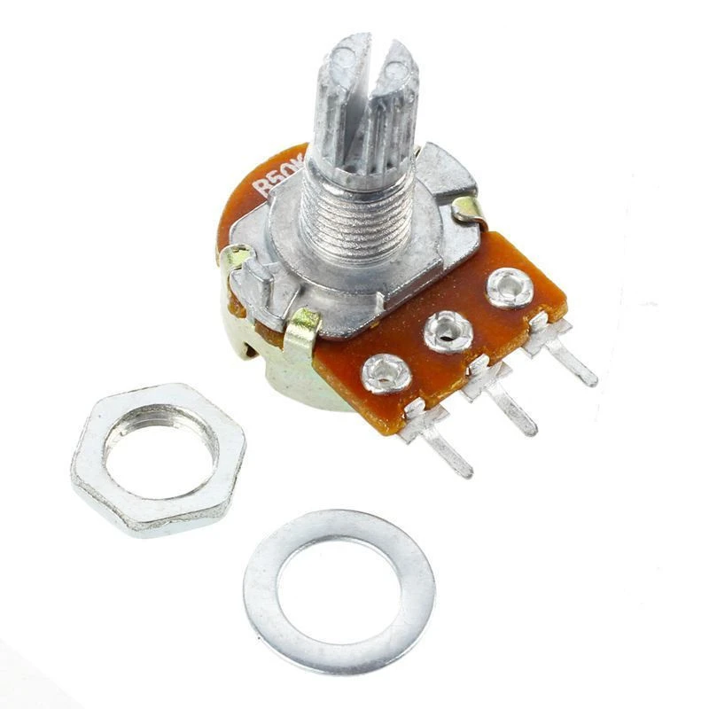 5PCS WH148 3pin Linear Potentiometer 15mm Shaft With Nuts And Washers  B100K