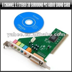6 Channel 5.1 Stereo 3D Surround PCI Audio Sound Card,YAN315A