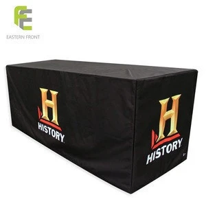 6ft and 8ft custom design fitted trade show table cloth, table cover