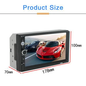 7010b 2 Din Car Radio Car Video Player 7&#39;&#39; Touch Screen DVD FM USB SD AUX   + 12 LED Car Rear View Camera
