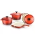 Import 7pcs kitchen enamel cast iron cookware set with casserole dishes and pans from China